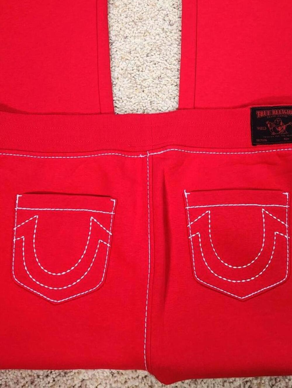 NEW True Religion Pull-On Flare Jeans Red Anniversary XL